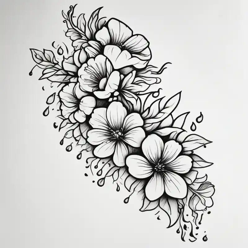 cartoon style Ideas de tatuajes de segunda piel en 2025 about a bunch of flowers going down spine tattoo second skin tattoo and a bunch of flowers going down spine tattoo second skin tattoo